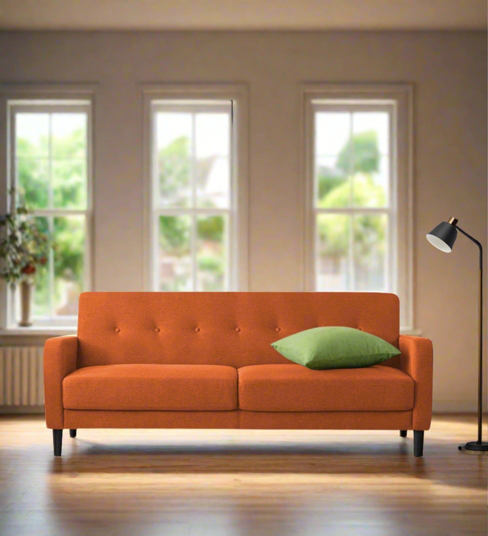 Marq Fabric 3 Seater Sofa in Vivid Orange Colour