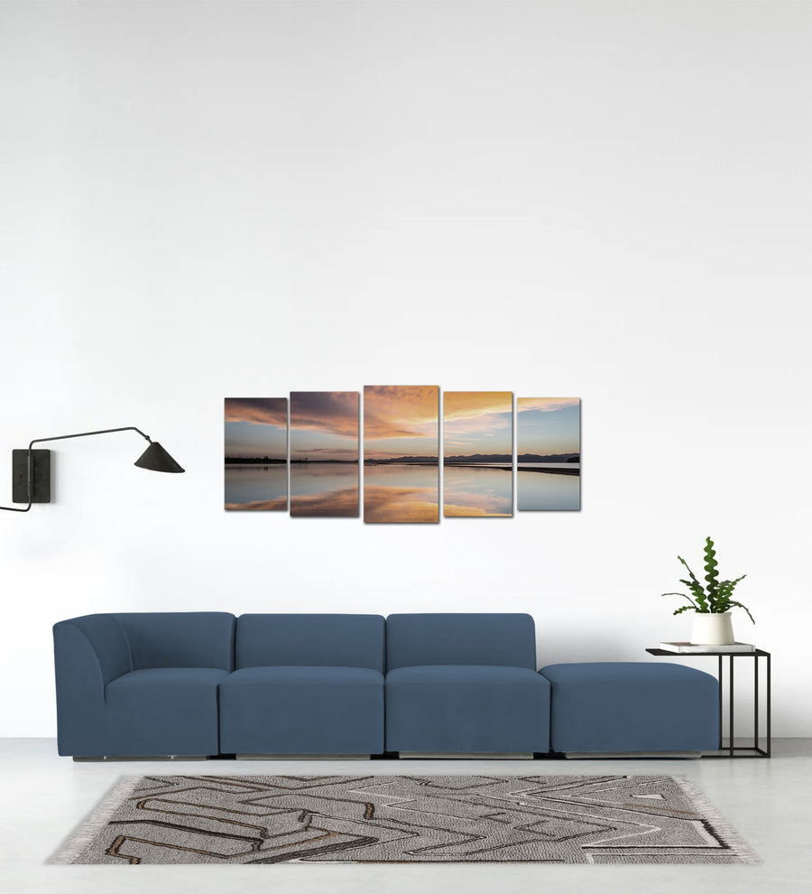 Bufa  RHS Velvet Sectional Sofa - Oxford Blue by Febonic Living