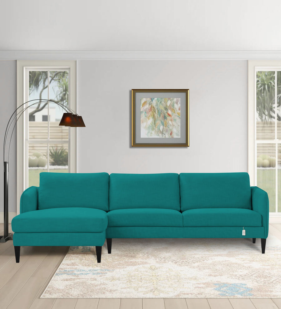 Piku  RHS  (3+Lounger) Fabric Sectional Sofa - Sea Green by Febonic Living