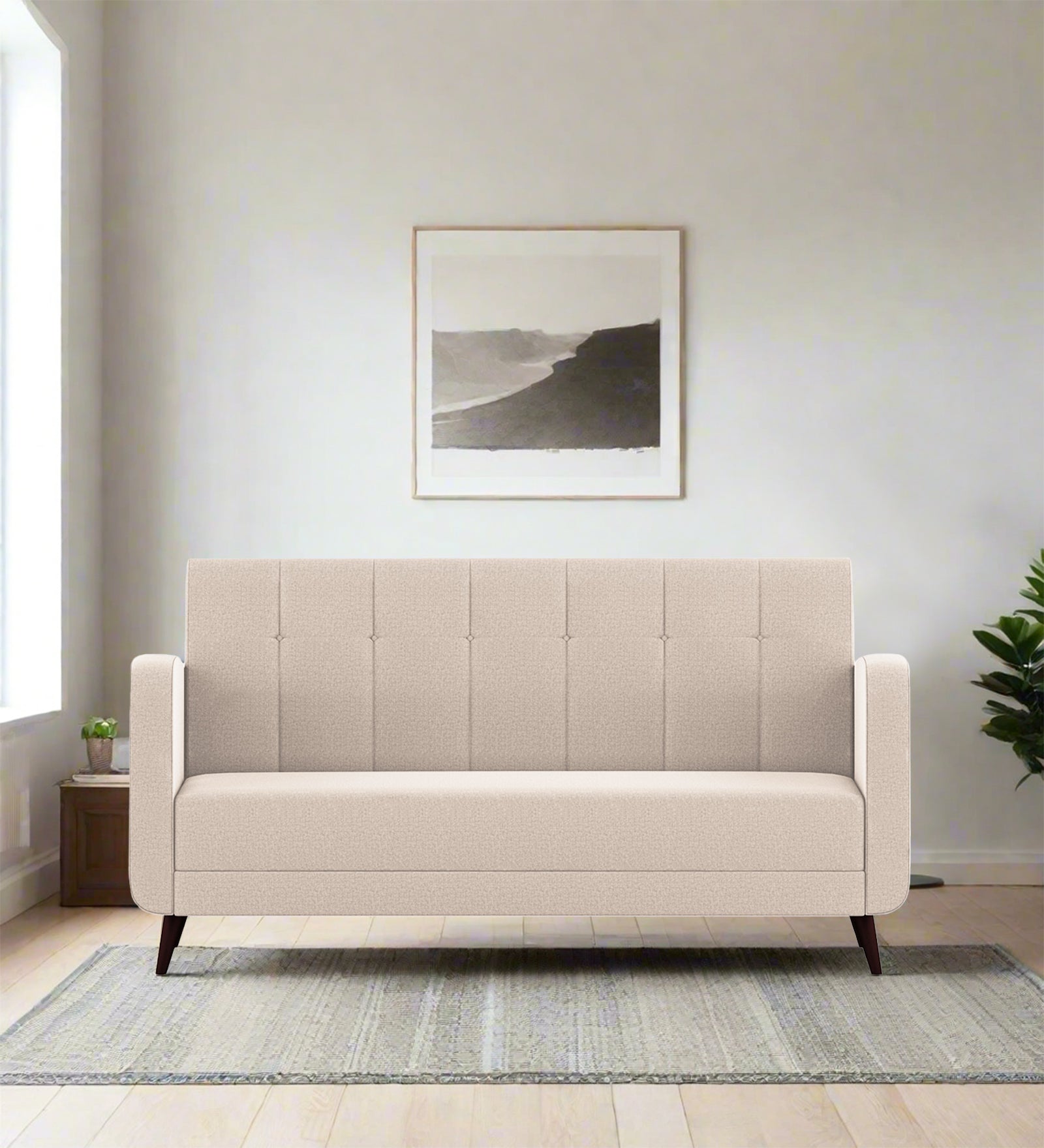 Wiki Velvet 3 Seater Sofa in Camel Beige Colour