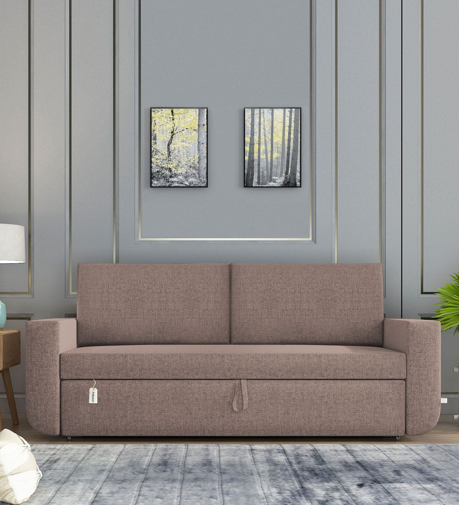 Grace  3 Seater Pull Out  Cum Bed Fabric Sofa - Kadhi Beige by Febonic Living