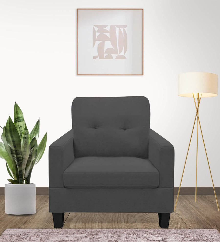 Thomas  1 Seater Fabric Sofa - Charcoal Grey by Febonic Living