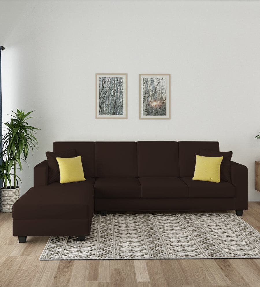 Nabi  RHS  (3+Lounger) Fabric Sectional Sofa - Coffee Brown by Febonic Living
