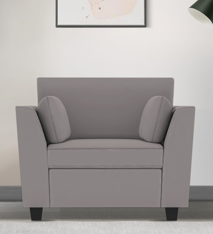 Bristo  1 Seater Velvet Sofa - Pearl Grey by Febonic Living