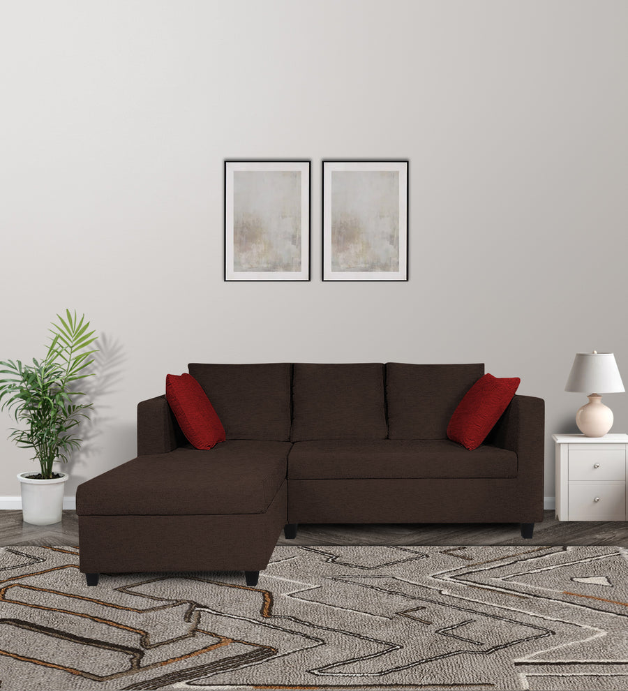 Nebula  RHS  (2+Lounger) Fabric Sectional Sofa - Coffee Brown by Febonic Living
