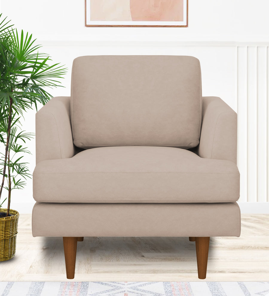 Motra  1 Seater Velvet Sofa - Camel Beige by Febonic Living