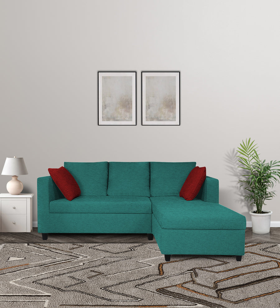 Nebula  LHS  (2+Lounger) Fabric Sectional Sofa - Sea Green by Febonic Living