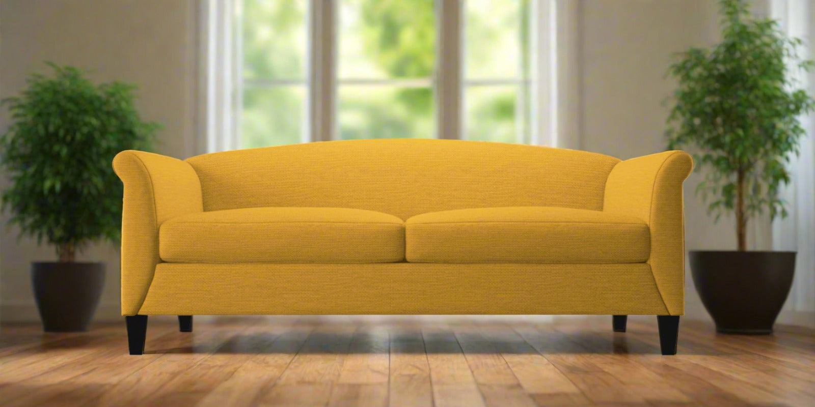 Kimber Fabric 3 Seater Sofa in Bold Yellow Colour