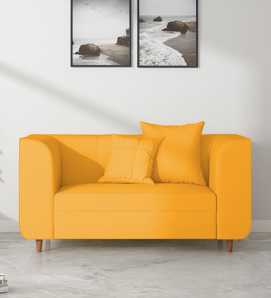 Sumo  2 Seater Velvet Sofa - Safforn Yellow by Febonic Living