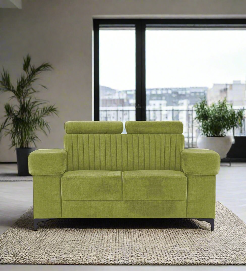 Draco Fabric 2 Seater Sofa in Lime Green Colour