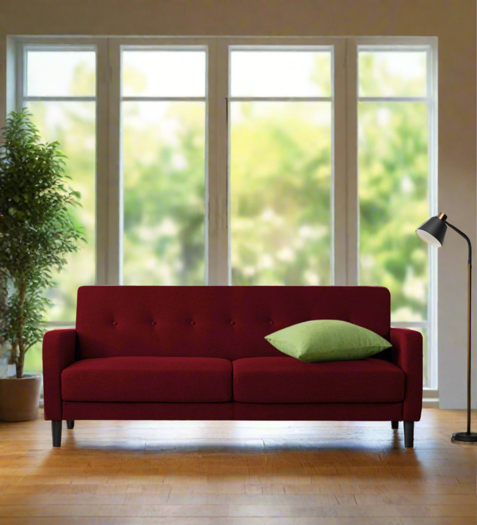 Marq Fabric 3 Seater Sofa in Ruby Red Colour