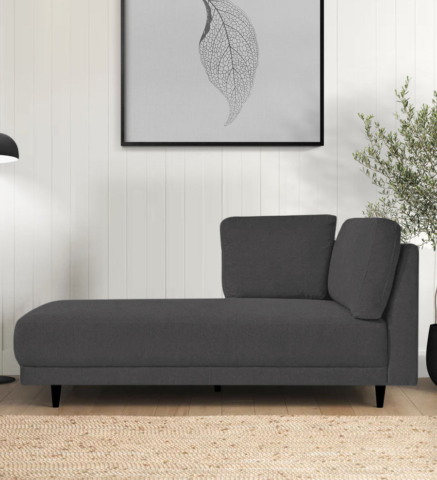 Jonze  LHS Velvet Chaise Lounger - Davy Grey by Febonic Living