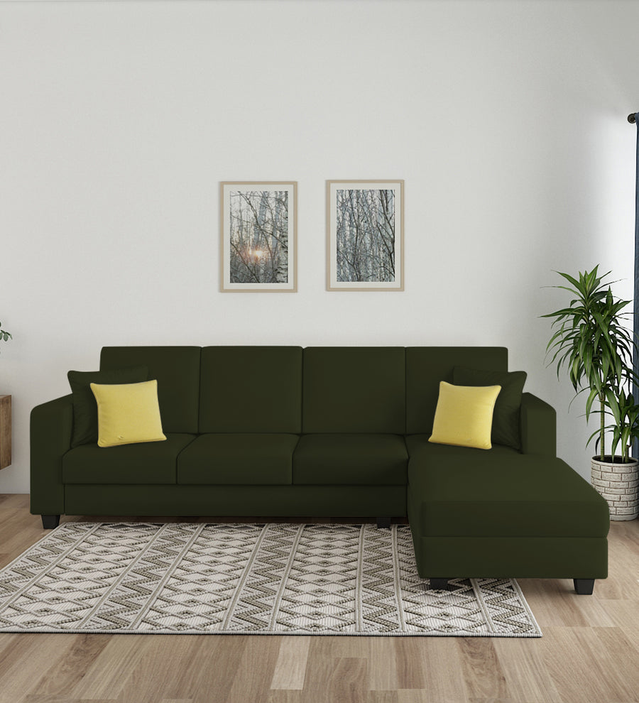 Nabi  LHS  (3+Lounger) Fabric Sectional Sofa - Olive Green by Febonic Living