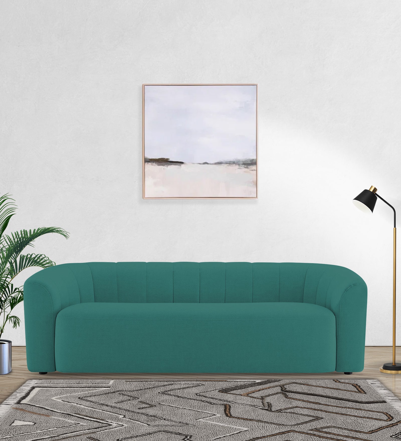 Mara Fabric 3 Seater Sofa In Sea Green Colour