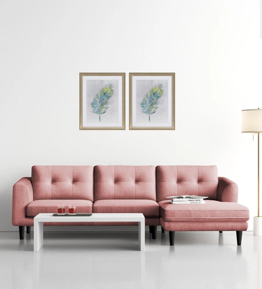 Natasha  LHS  (3+Lounger) Velvet Sectional Sofa - Millennial Pink by Febonic Living