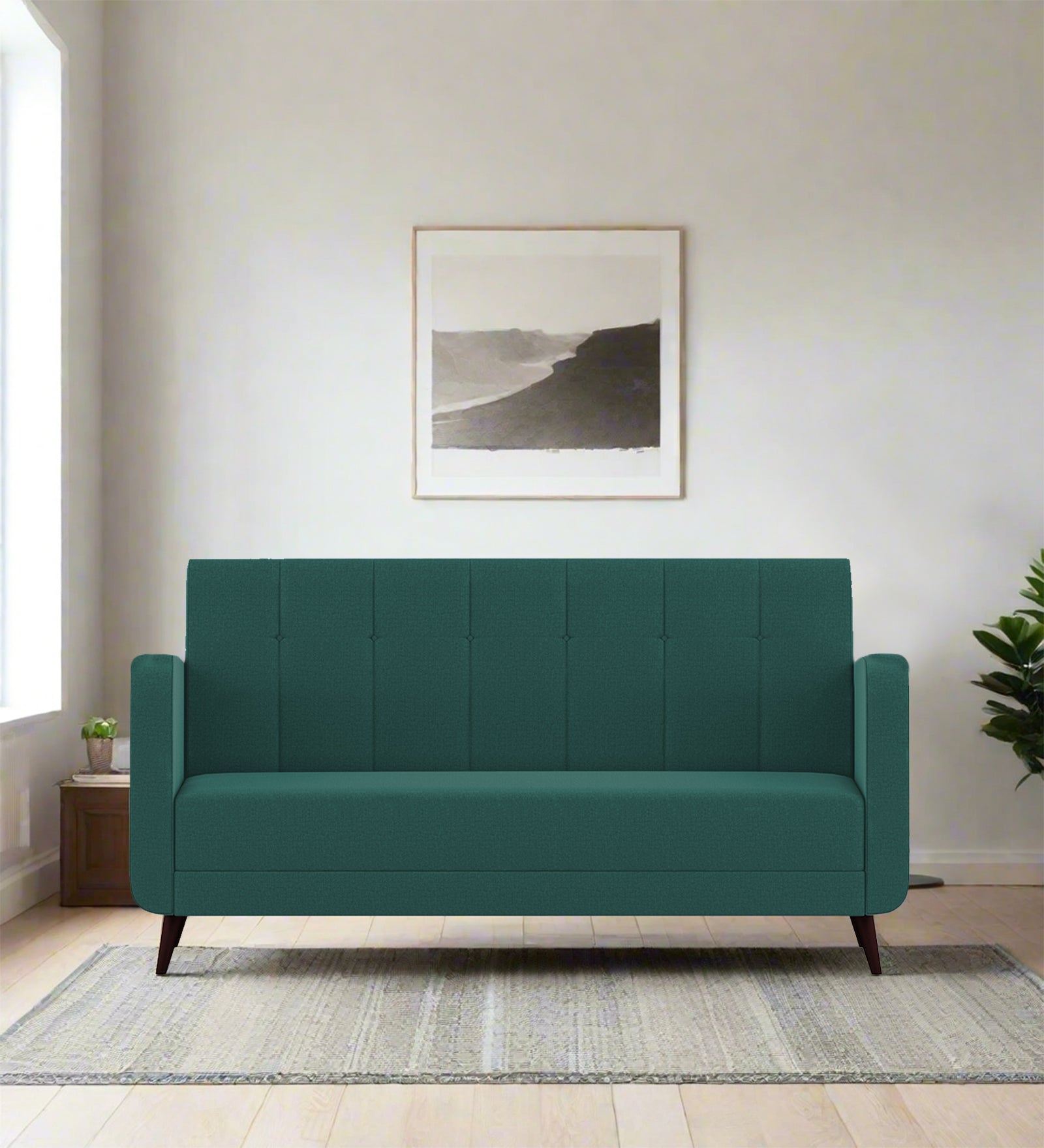 Wiki Velvet 3 Seater Sofa in Pine green Colour