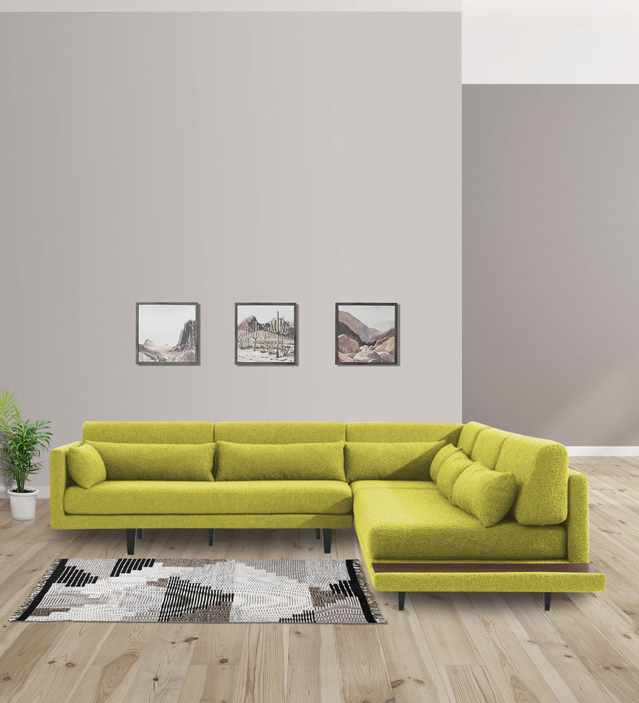 Malta  6 Seater LHS Corner Fabric Sofa - Parrot Green by Febonic Living