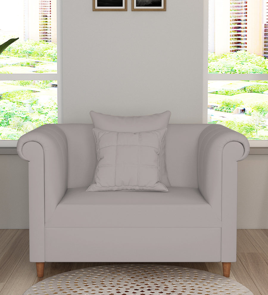 Rubi  1 Seater Velvet Sofa - Pearl Grey by Febonic Living