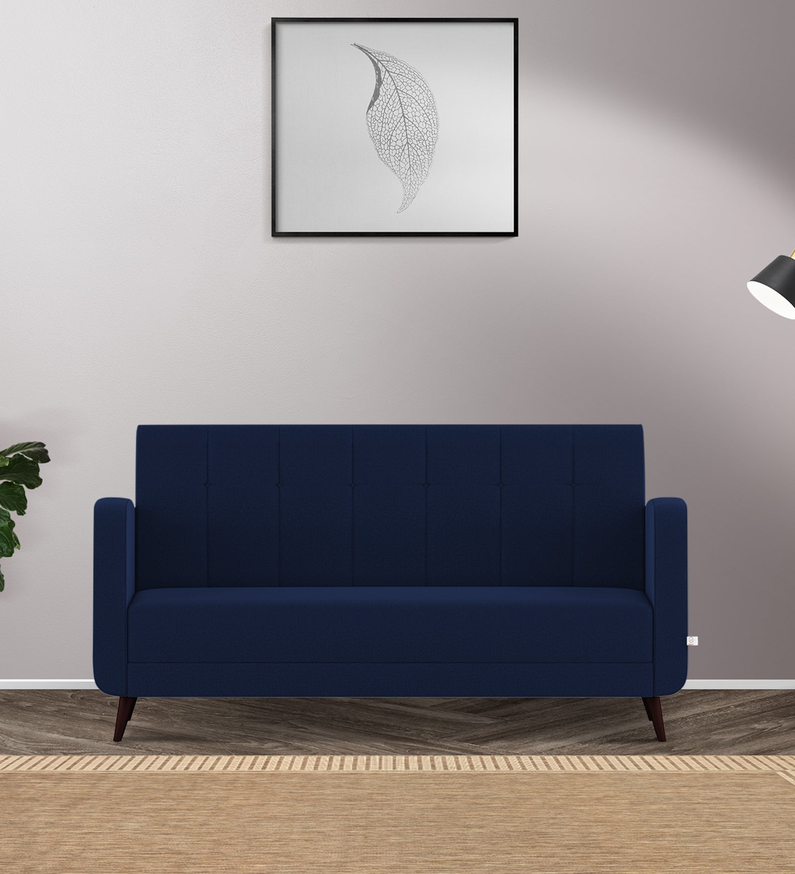 Wiki Velvet 3 Seater Sofa in Indigo Blue Colour