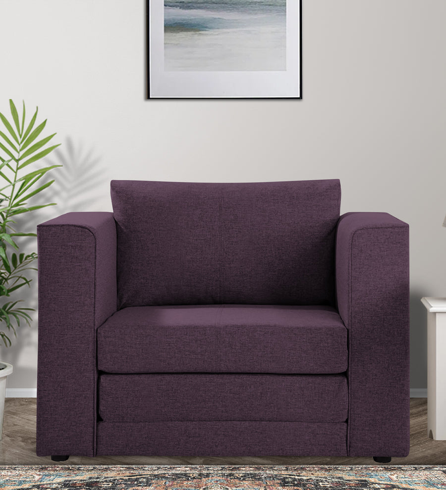 Kenia  1 Seater Foldable  Cum Bed Fabric Sofa - Greek Purple by Febonic Living