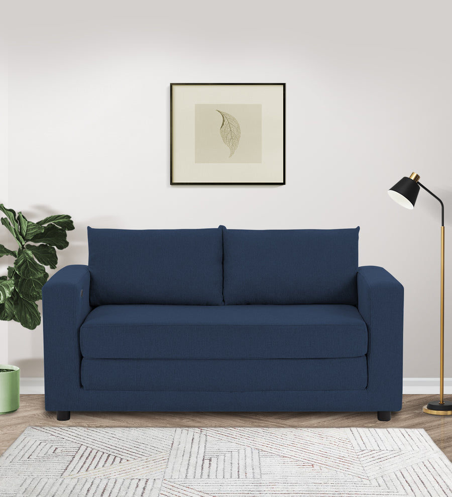 Roman  3 Seater Foldable  Cum Bed Fabric Sofa - Denim Blue by Febonic Living