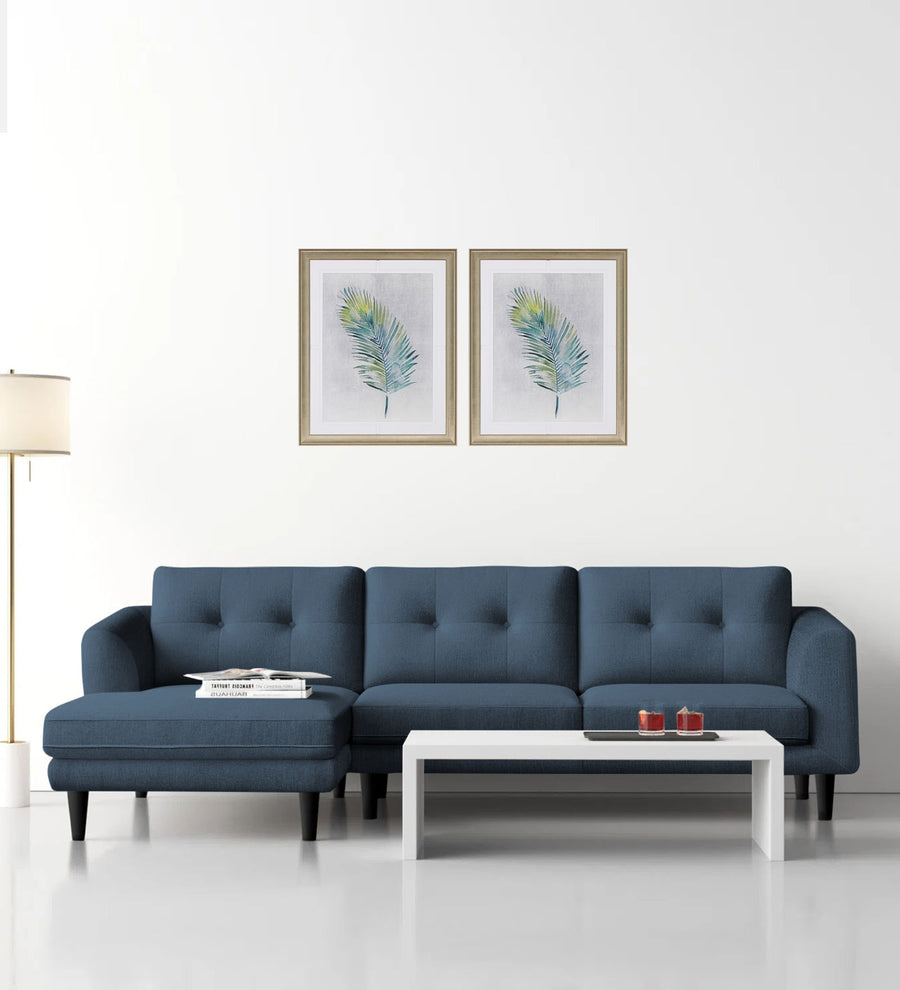 Natasha  RHS  (3+Lounger) Velvet Sectional Sofa - Oxford Blue by Febonic Living