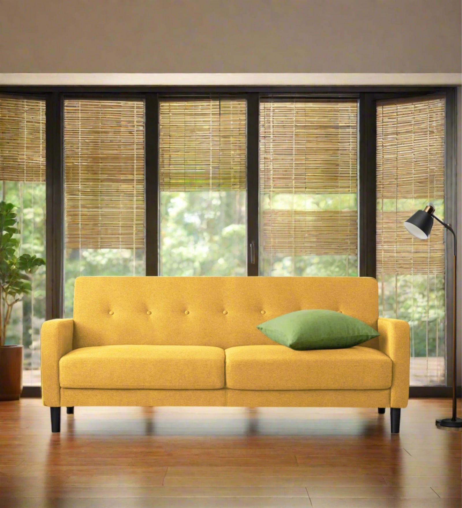 Marq Fabric 3 Seater Sofa in Bold Yellow Colour