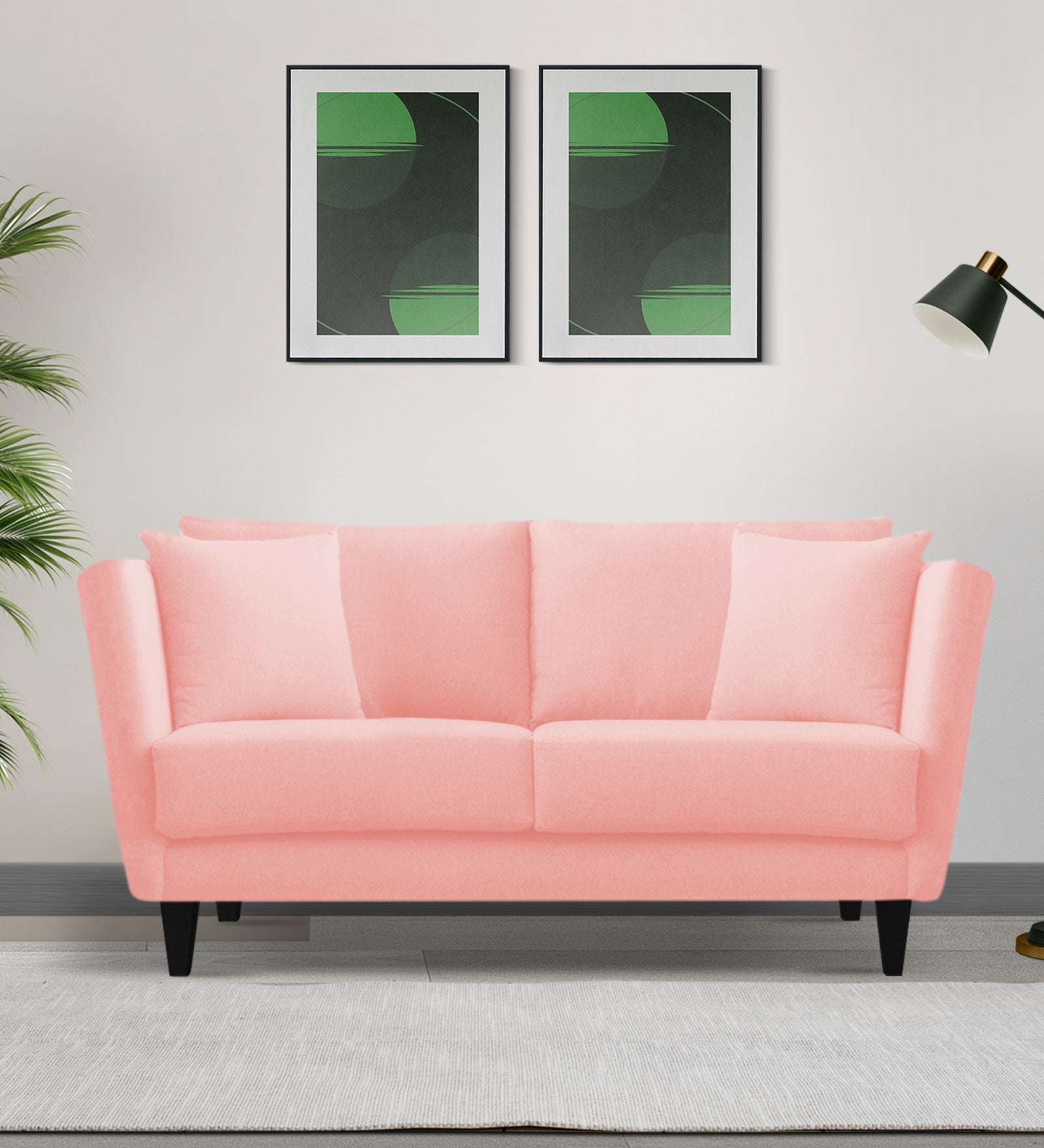 Norway Velvet 2 Seater Sofa In Millennial Pink Colour