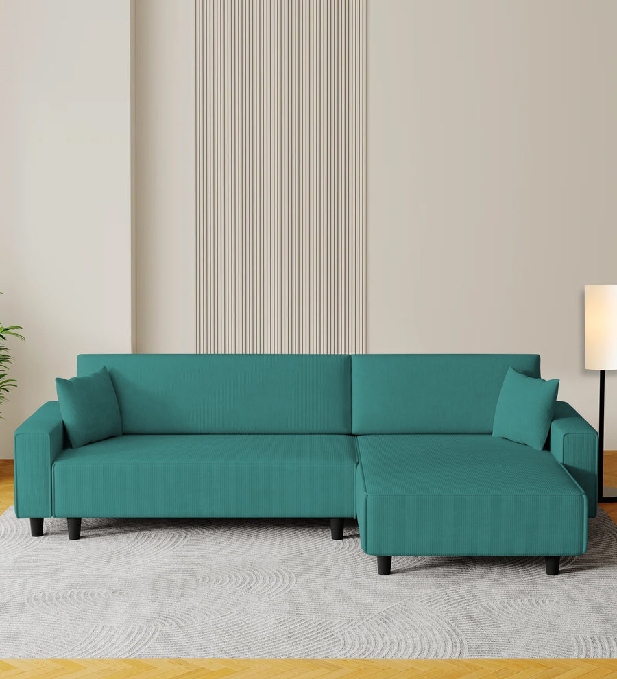 Peach  LHS 6 Seater  Cum Bed With Storage Fabric Sofa - Sea Green by Febonic Living