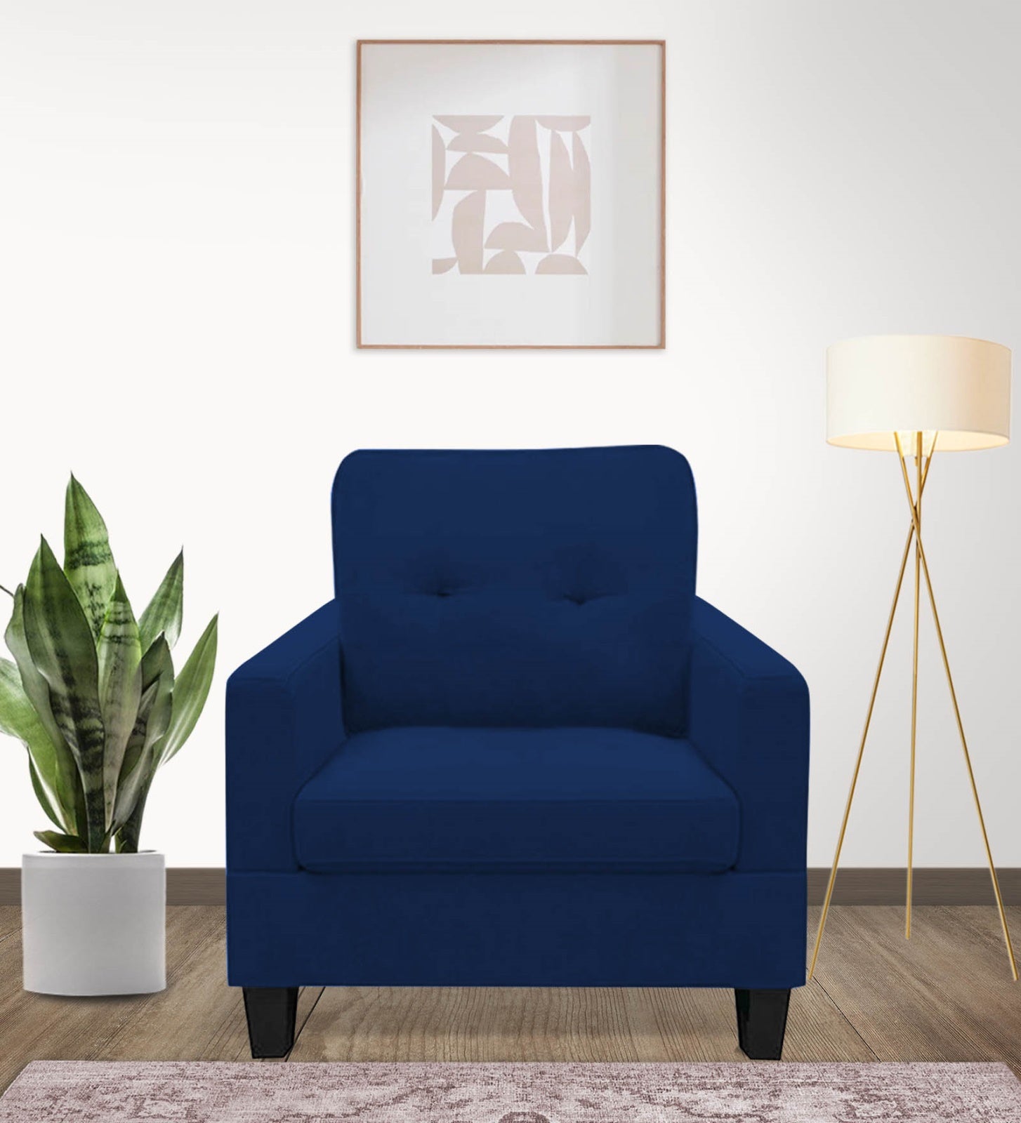 Thomas Fabric 1 Seater Sofa in Royal Blue Colour