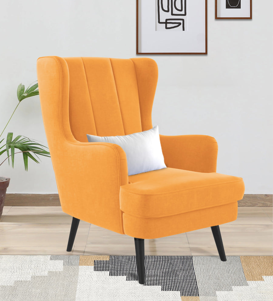 Niya  Wing Velvet Chair - Tangerine Orange by Febonic Living
