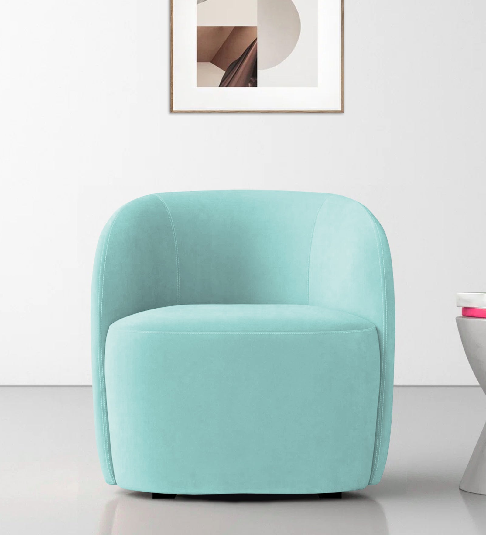 Hazel Velvet Wing Chair in Barmunda Aqua Colour