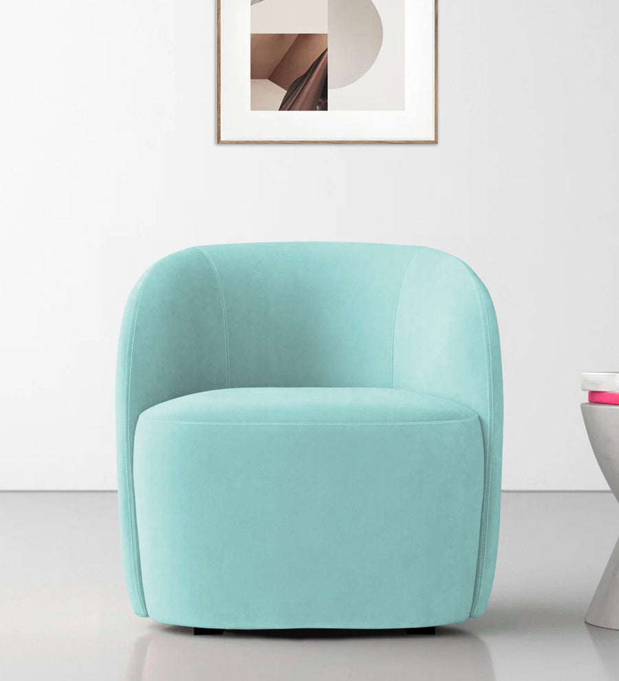 Lucky  Lounge Velvet Chair - Barmunda Aqua by Febonic Living