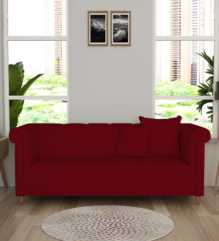 Rubi 3 Seater Velvet Sofa - Cherry Red by Febonic Living