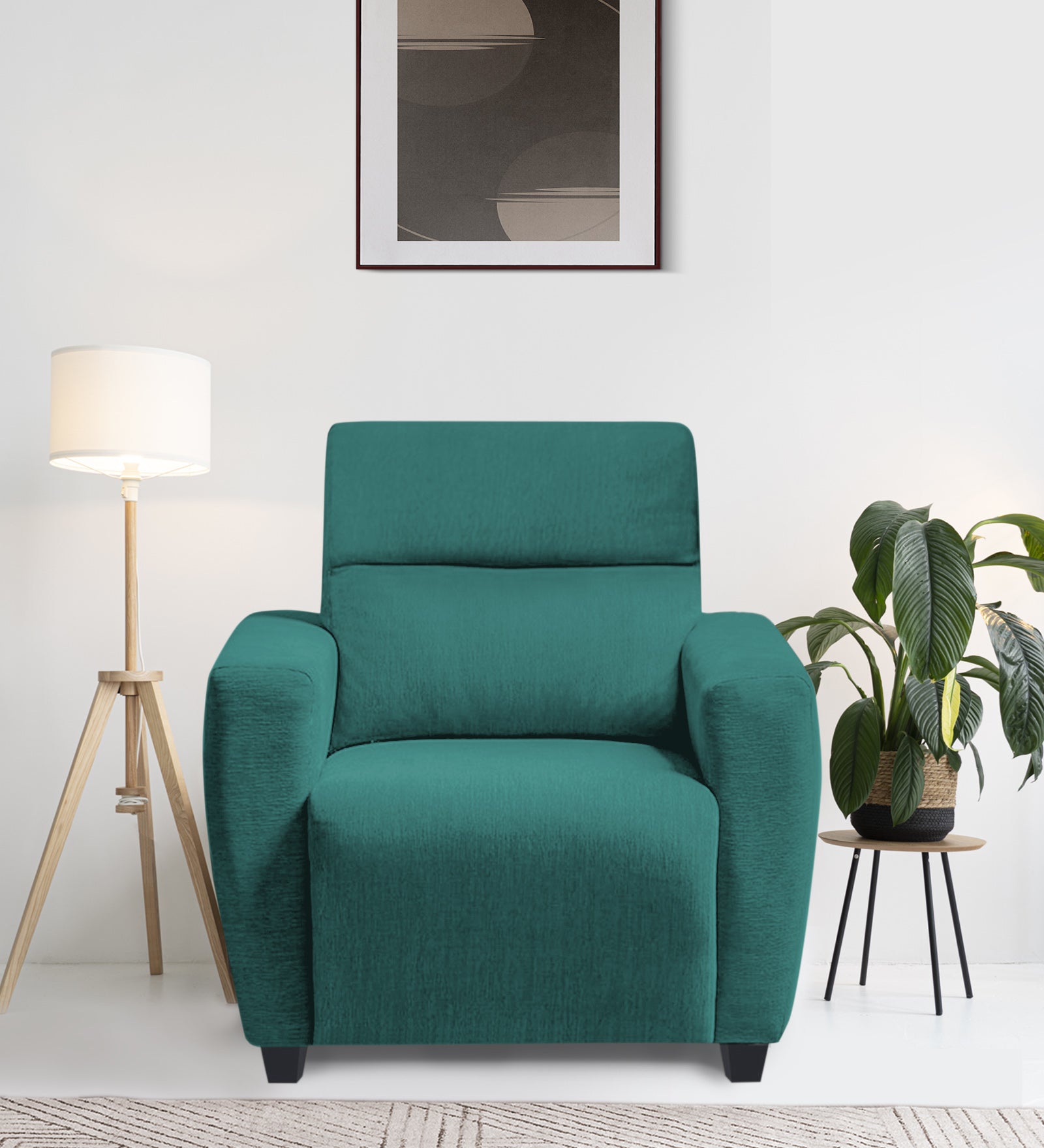 Bakadi Fabric 1 Seater Sofa in sea green Colour