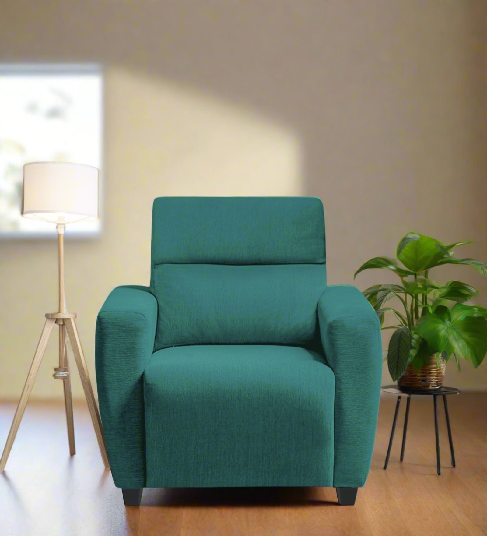 Bakadi Fabric 1 Seater Sofa in sea green Colour