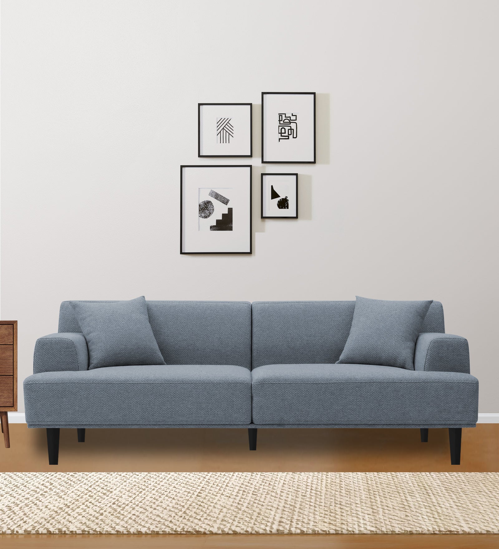 Cobby Fabric 3 Seater Sofa in Indigo Blue Colour