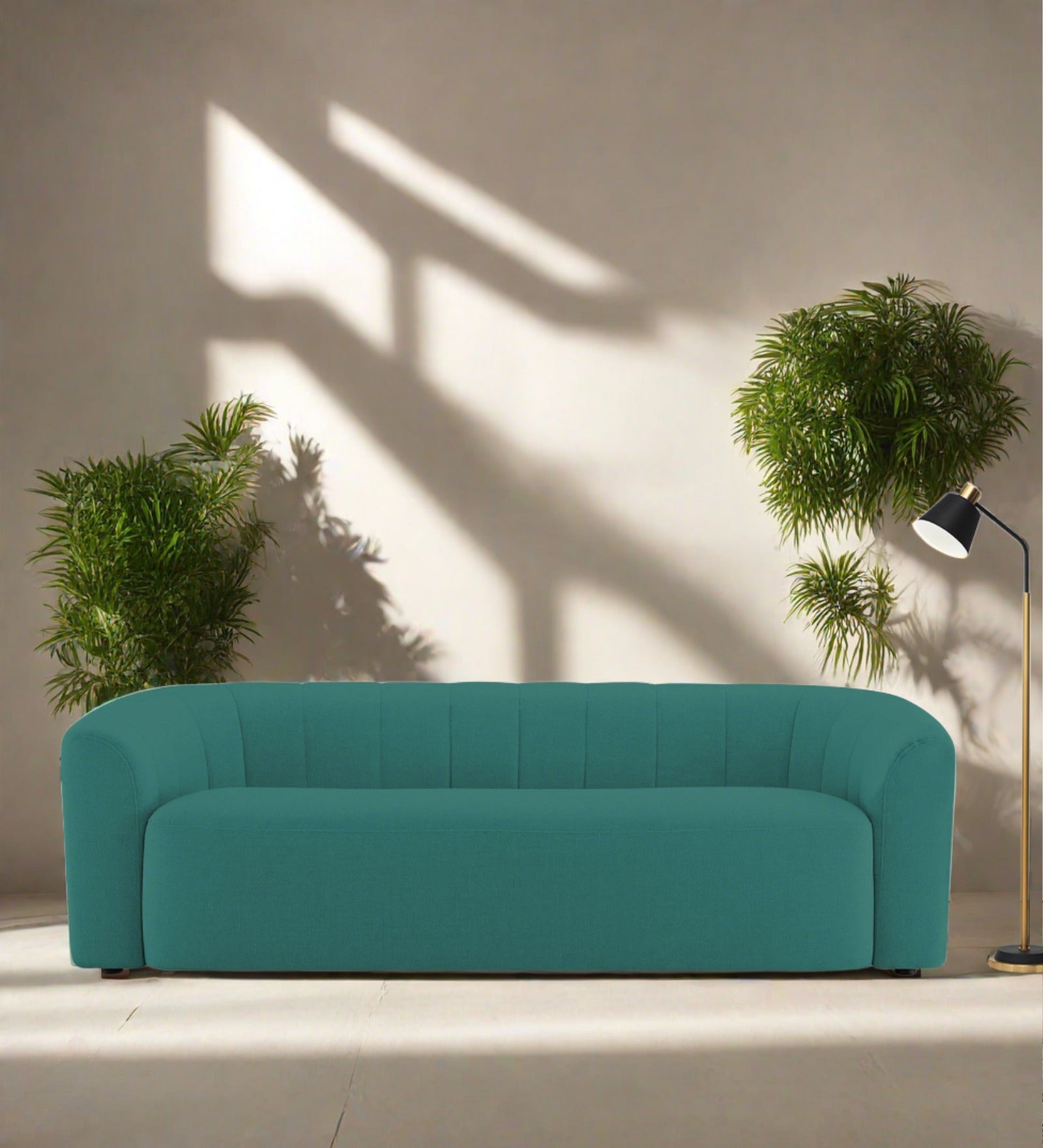 Mara Fabric 3 Seater Sofa In Sea Green Colour