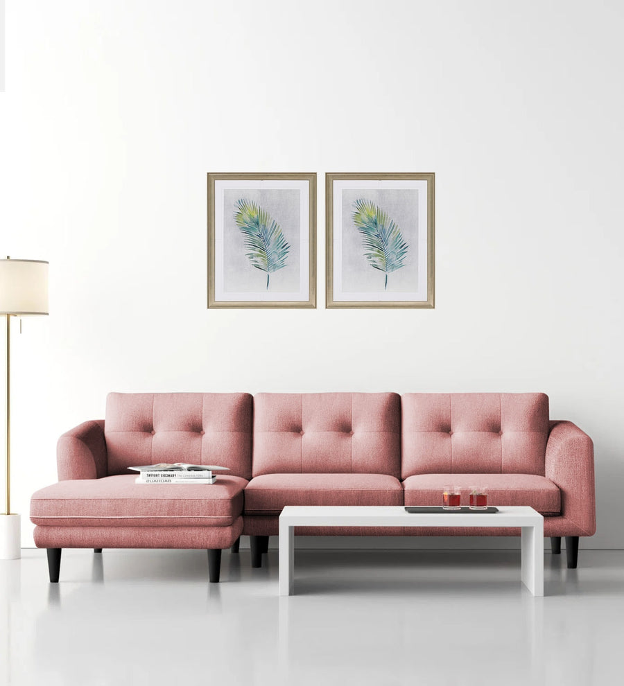 Natasha  RHS  (3+Lounger) Velvet Sectional Sofa - Millennial Pink by Febonic Living