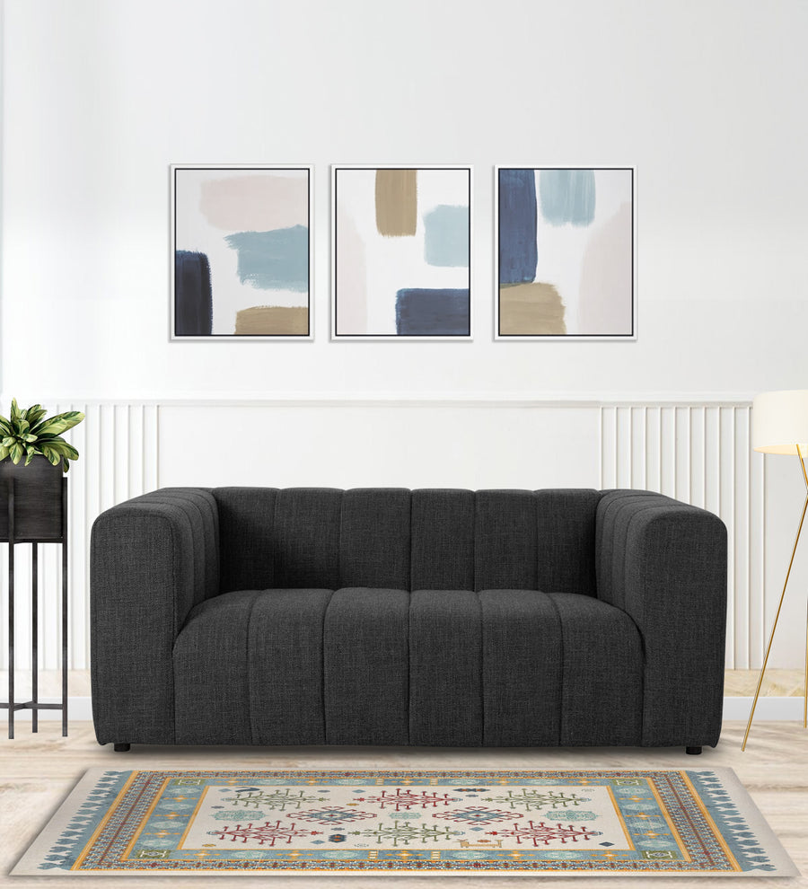 Lara  2 Seater Fabric Sofa - Charcoal Grey by Febonic Living