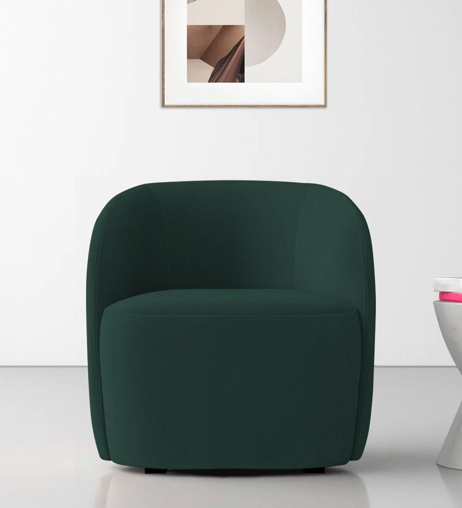 Lucky  Lounge Velvet Chair - Forest Green by Febonic Living
