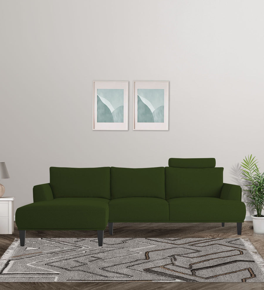 Como  RHS  (3+Lounger) Fabric Sectional Sofa - Light Green by Febonic Living