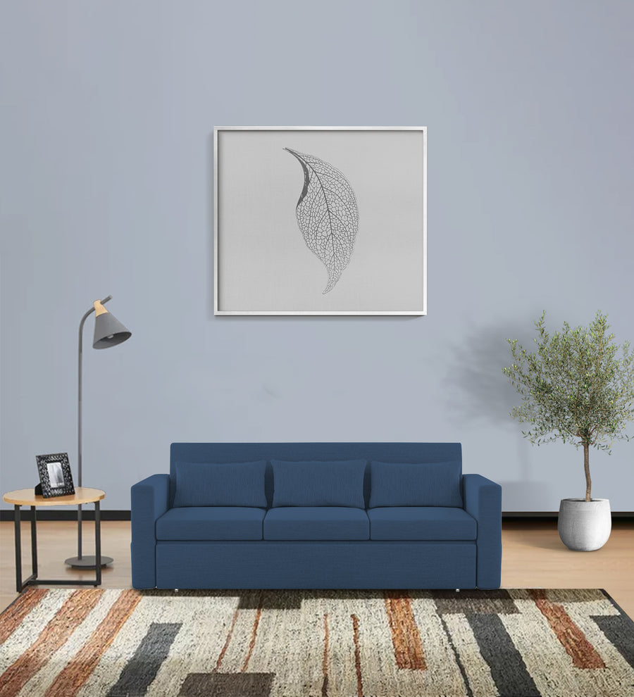 River  3 Seater Pull Out  Cum Bed Fabric Sofa - Light Blue by Febonic Living