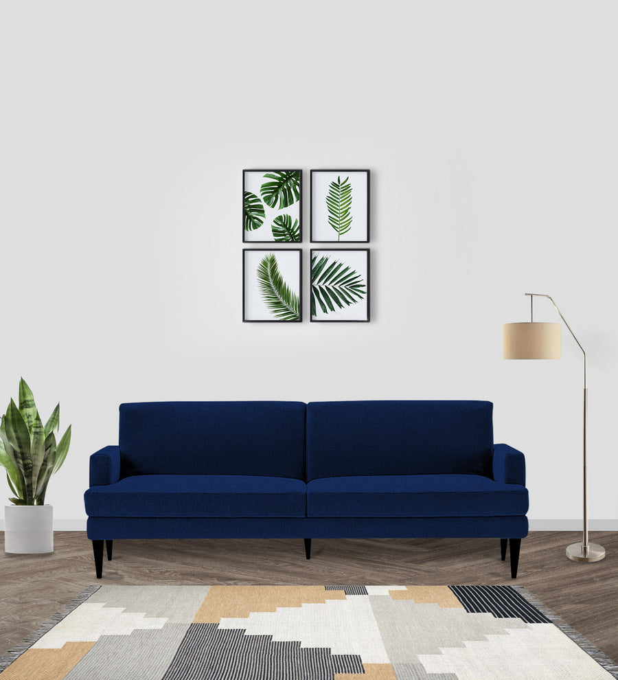 Zoya Fabric 3 Seater Convertible Sofa Cum Bed In Royal Blue Colour - Febonic Living