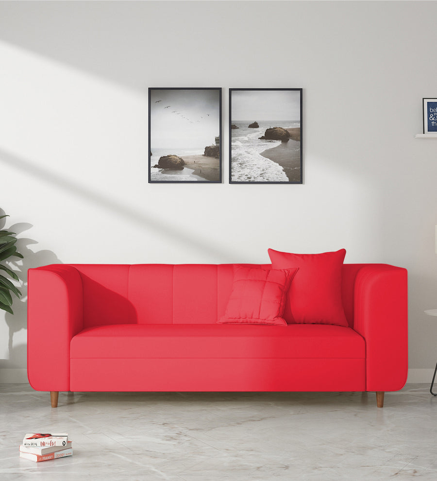 Sumo 3 Seater Velvet Sofa - Ox Blood Maroon by Febonic Living