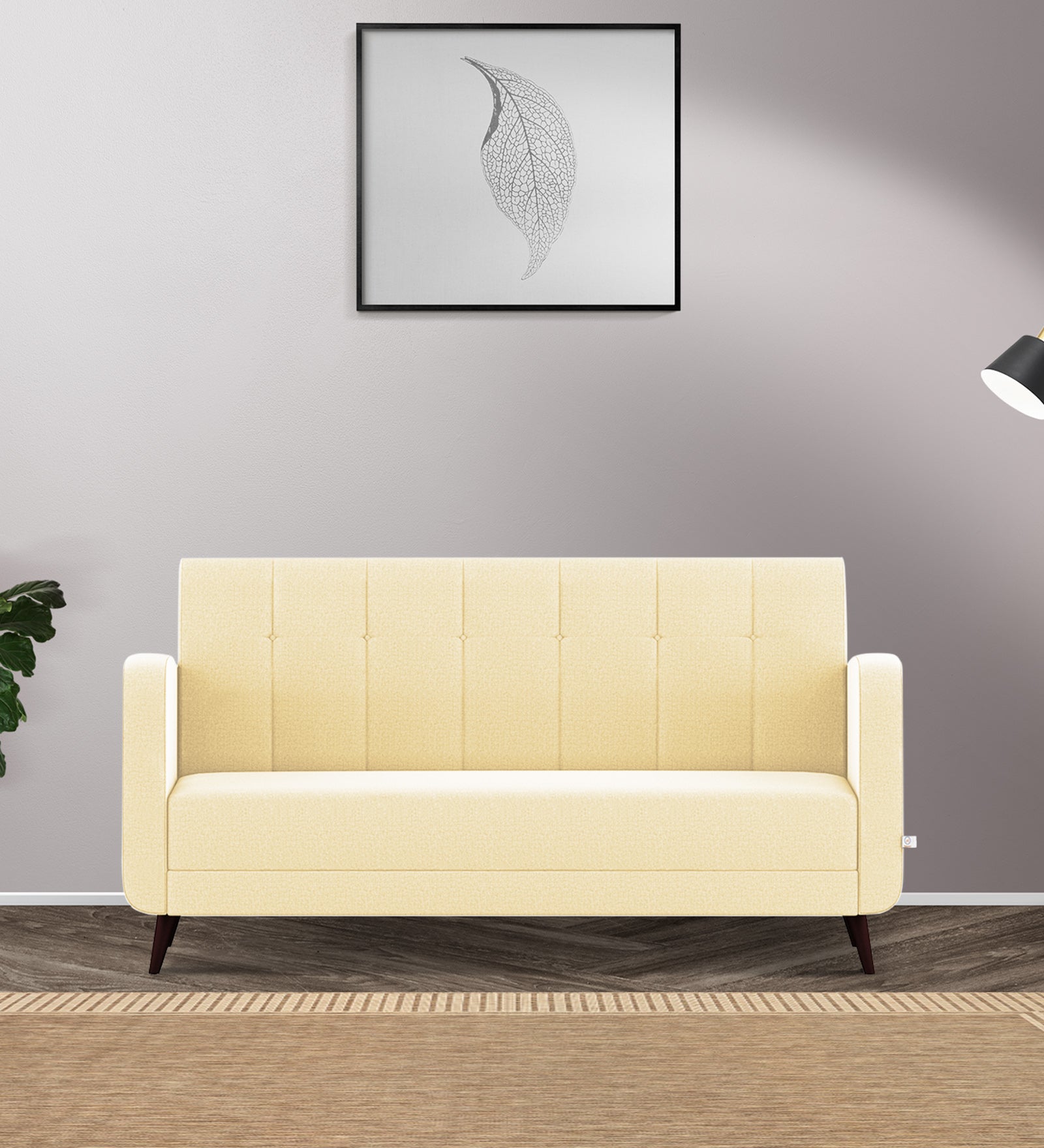 Wiki Velvet 3 Seater Sofa in Sandy Beige Colour