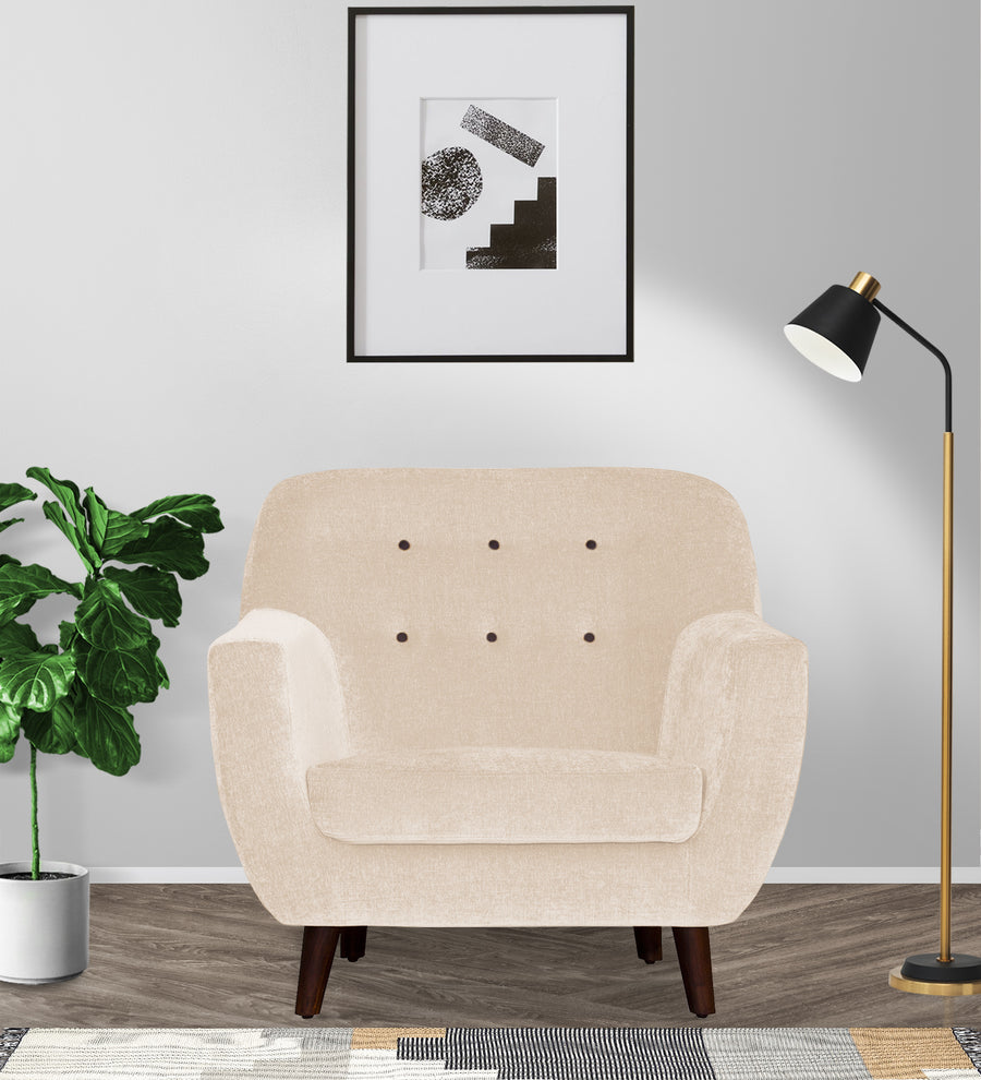 German  1 Seater Fabric Sofa - Woom Beige by Febonic Living