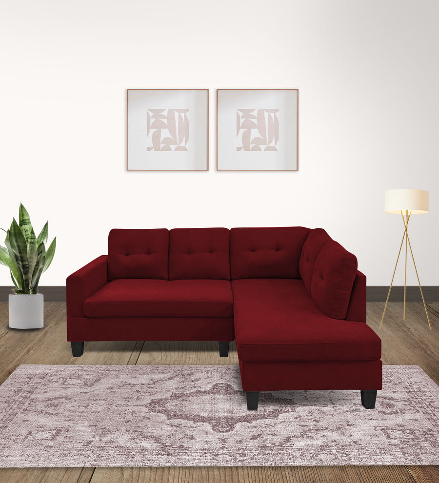 Thomas  LHS  (2+Lounger) Fabric Sectional Sofa - Blood Maroon by Febonic Living