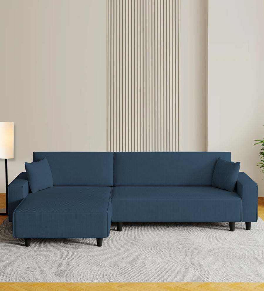 Peach  RHS 6 Seater  Cum Bed With Storage Fabric Sofa - Light Blue by Febonic Living