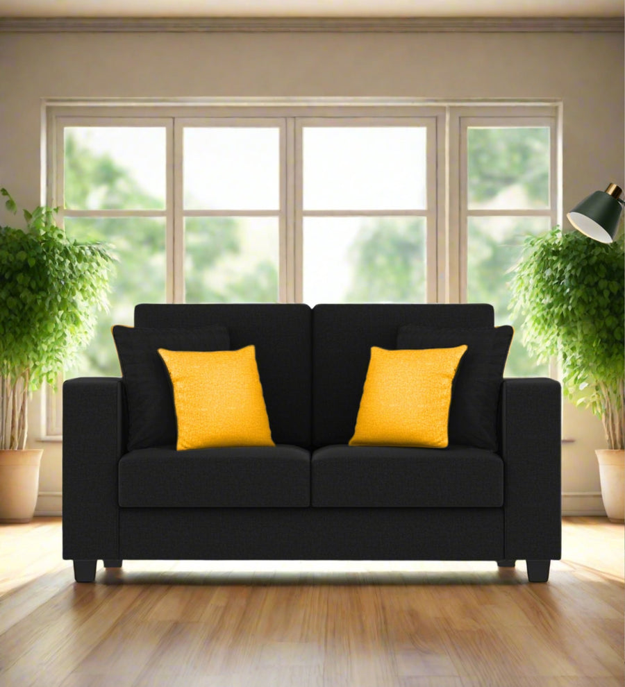 Nabi  2 Seater Fabric Sofa - Zed Black by Febonic Living